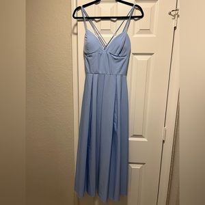 Baby Blue Tea Length dress